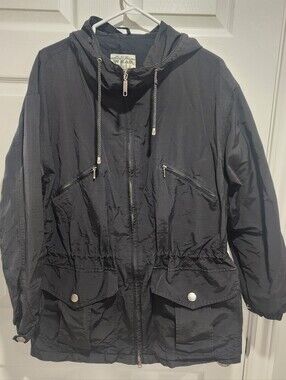 Vtg Northern Spirit Wear Water Proof Jacket Hood Pockets Raincoat Cotton Lining